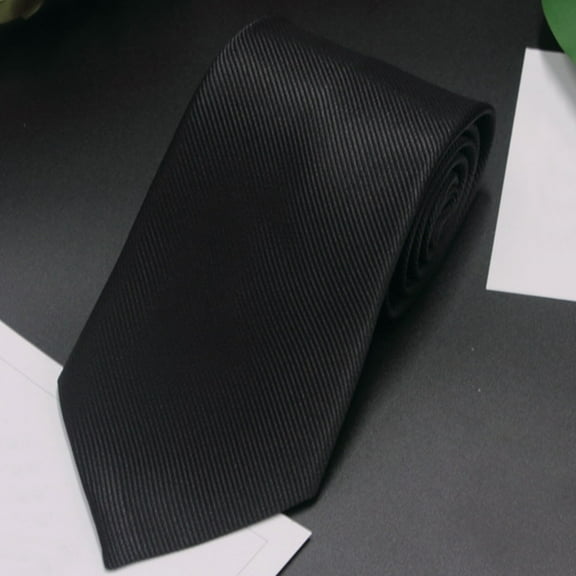 Wancir Men's Jacquard Polyester Tie 3.15 Inch Width Solid Color for Business Formal