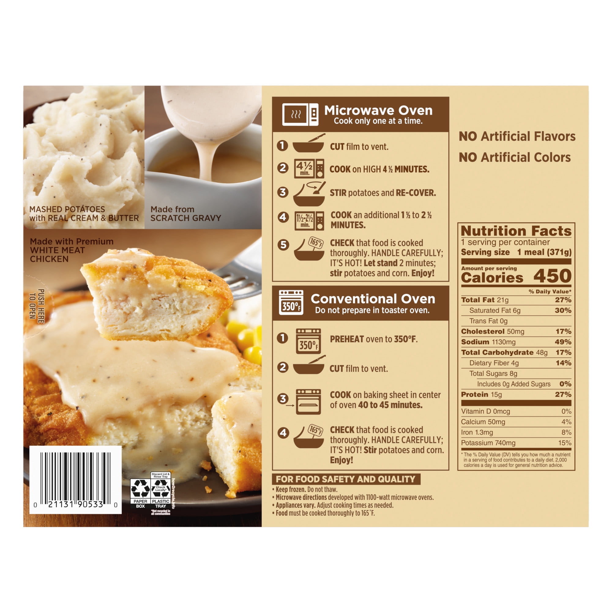 Marie Callender's Country Fried Chicken and Gravy, Frozen Meal, 13.1 oz.
