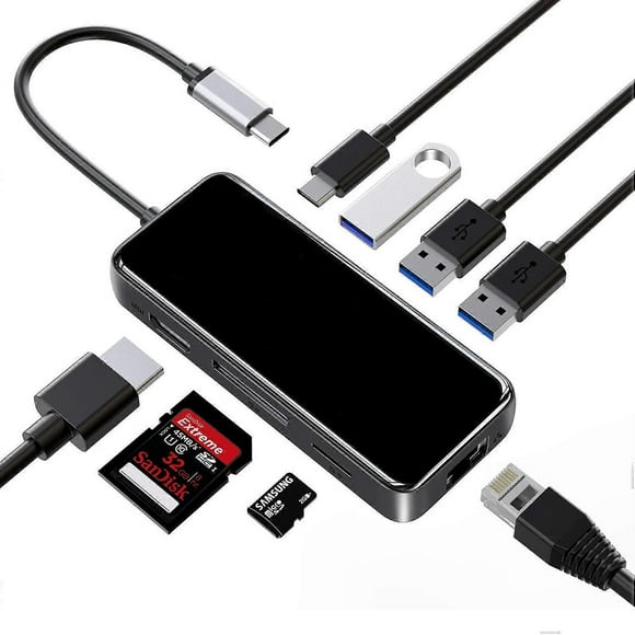 type-c docking station HDMI hub glass hubmacbook notebook 8 in one converter