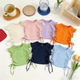 thumbnail image 6 of Karoyedx Toddler Girl Shirts Toddler Girl's Sleeveless Shirts Lettuce Trim Crew Neck T-Shirts Summer Tee Cute Baby Girl Tops Light Blue Size,4-5 Years, 6 of 9