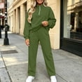 thumbnail image 2 of Jerdar Womens 2 Piece Lounge Sweat Sets Quarter Zip Mock Neck Sweatshirt Wide Leg Sweatpants Oversized Side Pockets Casual Airport Travel Outfits L, 2 of 8