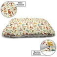 thumbnail image 3 of Cartoon Pet Bed, Autumn Pattern Owl Fox Squirrel Birds Animal Leaves Print, Chew Resistant Pad for Dogs and Cats Cushion with Removable Cover, 24" x 39", Multicolor, by Ambesonne, 3 of 4
