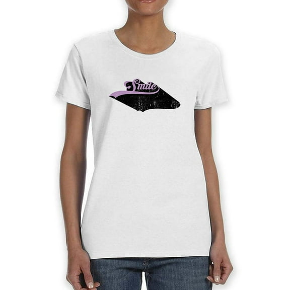 Smile Slogan T-Shirt Women -Image by Shutterstock, Female XX-Large