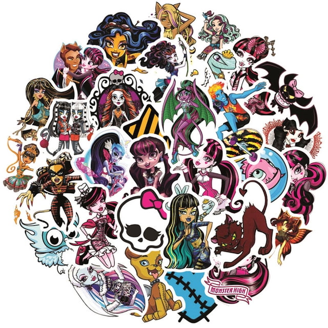Pegatinas Monsters Highs School Anime, impermeables, 50 unidades