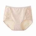 thumbnail image 5 of Sakmal Cotton Panties for Women High Waisted Briefs Panties Beige No Show Women's Underwear L, 5 of 5