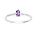 thumbnail image 1 of Bague de Fiançailles pour Femmes, Forme Ovale 5X3mm, Améthyste, Argent Sterling 925 Solitaire, 1 of 4