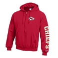 thumbnail image 2 of Men's Champion  Red Kansas City Chiefs Powerblend Fleece Full-Zip Hoodie, 2 of 3