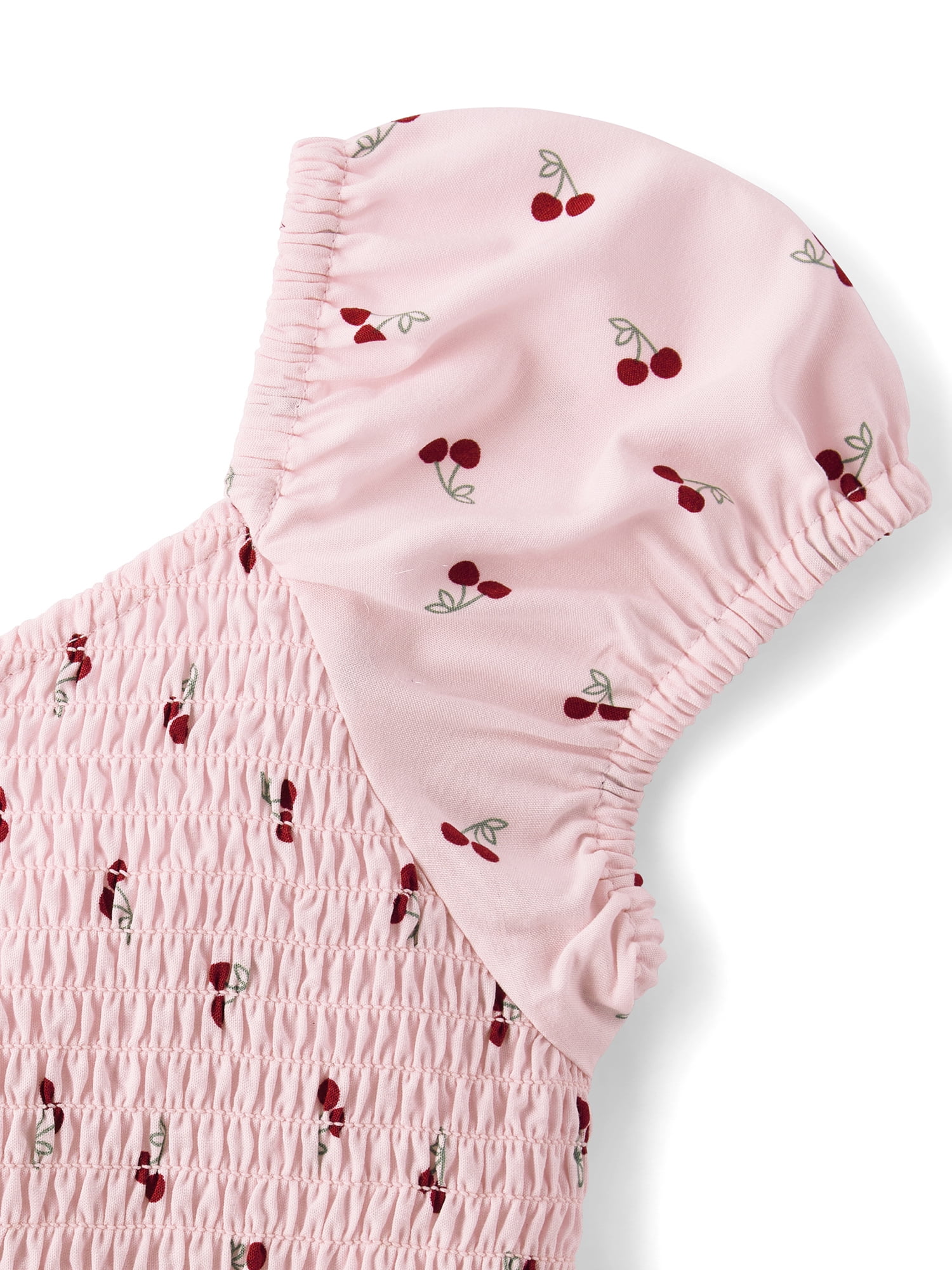 The Children's Place Girls Short Puff Sleeve Print Smocked Ruffle Dress, Sizes XS-XXL