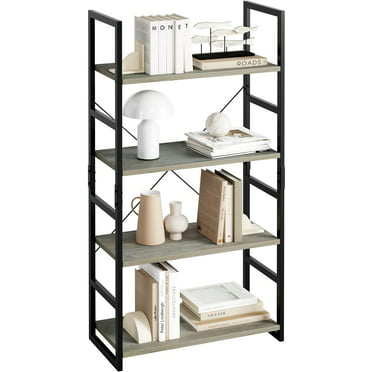 5 Tier Adjustable Tall Bookcase Rustic, 10 Ft Tall Bookcase Dimensions In Cms