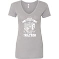 thumbnail image 3 of Inktastic Tractor Woman Women's V-Neck T-Shirt, 3 of 5