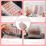 Three-Layer Folding Clear Press on Nails Storage Box with 30 Pcs Adhesive Double Sided Tape Large Transparent Acrylic Nail Display Box Artificial False Nail Box Organizer Fake Nail Case Boxes