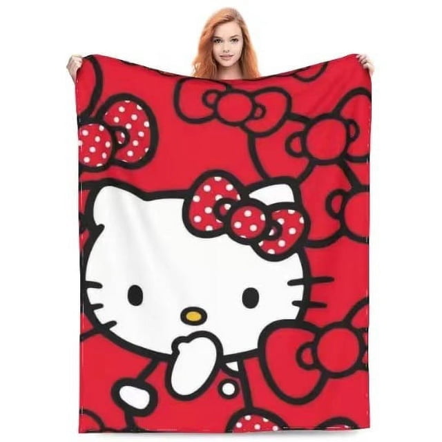 Cute Cinnamon Dog Kuromi My Melody Kitty Flannel Blanket