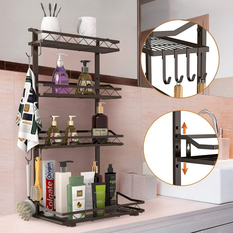 Spice Rack 4 Tier Detachable Kitchen Spice Shelf for Kitchen Countertop Shelf Organizer Spice Rack Organizer for Countertop