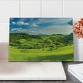 thumbnail image 2 of Tuscany Cutting Board, Tuscany Italy Sunlight Homestead Plantation Farms Pathway Greenery Print, Decorative Tempered Glass Cutting and Serving Board, Small Size, Sky Blue Apple Green, by Ambesonne, 2 of 5