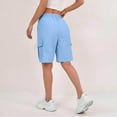 thumbnail image 5 of ABATAB Cargo Bermuda Shorts for Women Wide Leg Knee Length Summer Casual Capris High Waisted Outdoor Hiking Athletic Pants(X-Large,Blue), 5 of 7