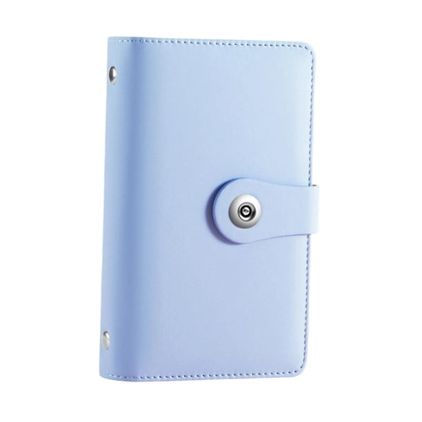 Libro para ahorrar dinero, libro de almacenamiento de gran capacidad, reto de ahorro, A6, accesorios PU Azul claro