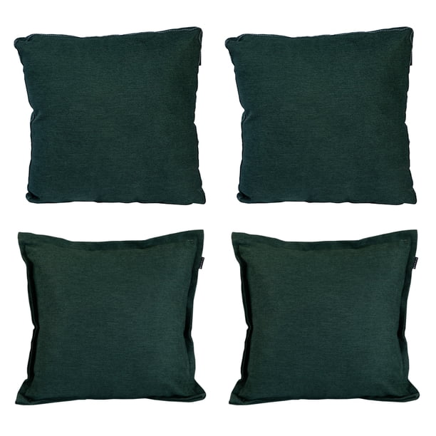 Set de 4 Cojines Decorativos (2 Cuadrados + 2 Cuadrados Grandes) Impe Verde