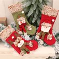 thumbnail image 2 of Kearding Medias de Navidad titulares encantadores dibujos animados muñeco de nieve Santa regalos bolsa bolsa de dulces sala de estar vacaciones pared Kits de decoración para fiestas Papa Noel Kearding HA069615-01, 2 of 6