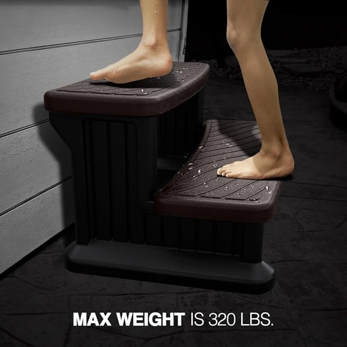 Spa Pure Hot Tub Spa Step 100 Series Espresso Outdoor Spa Accessory, 1 Pack, 6 x 16 x 16 Inches