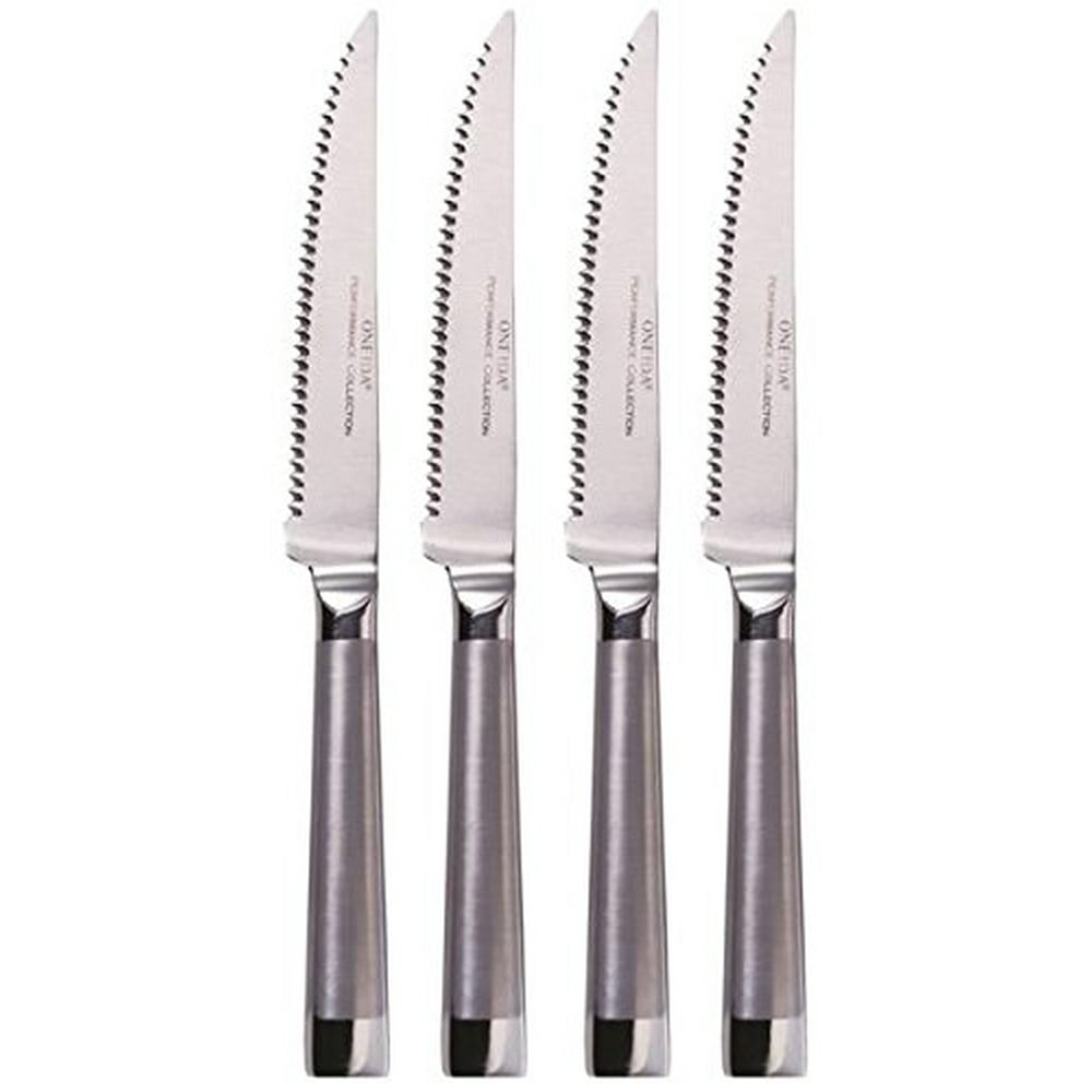 Oneida 4 Piece Oval Handle Stainless Steel Steak Knife Set - Walmart Oneida Steak Knives Stainless Steel