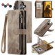 thumbnail image 1 of Funda billetera Samsung Galaxy S24 FE 5G con Tarjetero, Soporte, Bolsillo Magnético con Cremallera, Correa de Cordón, Muñequera, Funda con tapa de Cuero para Samsung Galaxy S24 FE de 6,7 Pulgadas, 1 of 7