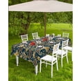thumbnail image 4 of Hokiten Outdoor Tablecloths with Umbrella Hole & Zipper, Boho Green Floral Tablecloth Rectangle 60x84 Inch, Farmhouse Botanical Vintage Paisley Flower Waterproof Table Cloth, Patio/Pool Table Covers, 4 of 7