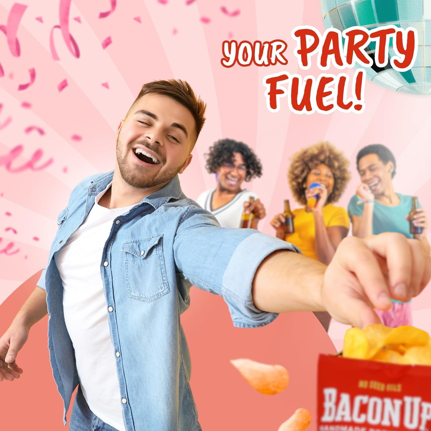 Bacon Up - Handmade Crunchy Healthy Potato Chips - No Preservatives, No Seed Oils, Gluten Free, Healthy Snacks for Adults - 5oz (6 Snack Packs) by Rusty's Chips