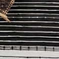 thumbnail image 6 of SAFAVIEH Striped Kilim Kent Striped Cotton Area Rug, Black/Ivory, 6' x 6' Square, 6 of 8