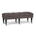 thumbnail image 1 of Simpli Home Henley Faux Leather Ottoman in Distressed Slate Gray Air, 1 of 6