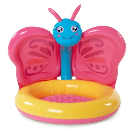 Dream Pools - Summer Waves Inflatable Butterfly Shade Baby Pool, Pink