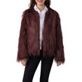 thumbnail image 1 of Diconna Women's Fall Faux Fur Jacket Solid Color Long Sleeve Open Front Plus Size Coat Streetwear, 1 of 9