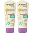 thumbnail image 2 of AVEENO Baby Continuous Protection Sensitive Skin Lotion Zinc Oxide Sunscreen SPF 50 3 oz (Pack of 2), 2 of 3