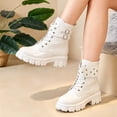 thumbnail image 2 of Women S Comfortable And Convenient Lace Up Leather Boots With Thick Soles, 2 of 4
