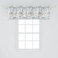 thumbnail image 2 of Ambesonne Floral Valance Pack of 2, Exotic Leaf Flower Drawings, 54"X18", White Blue Orange, 2 of 3