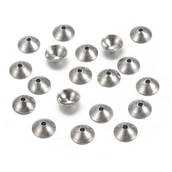 304 Stainless Steel Bead Caps Apetalous Half Round 4x1mm Hole: 0.5mm about 151pcs/5g