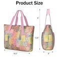 thumbnail image 3 of Tote Bag for Women - Pioneer Flower Shoulder Bag - Large Utility Work Duffle Bag with Zipper Handbag for Travel, Work, Sprots, 3 of 5