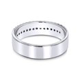 thumbnail image 2 of Unisexd Solid Natural Round 0.3 Ctw Diamond Wedding Band For Him And Her (White Gold Size 6), 2 of 3