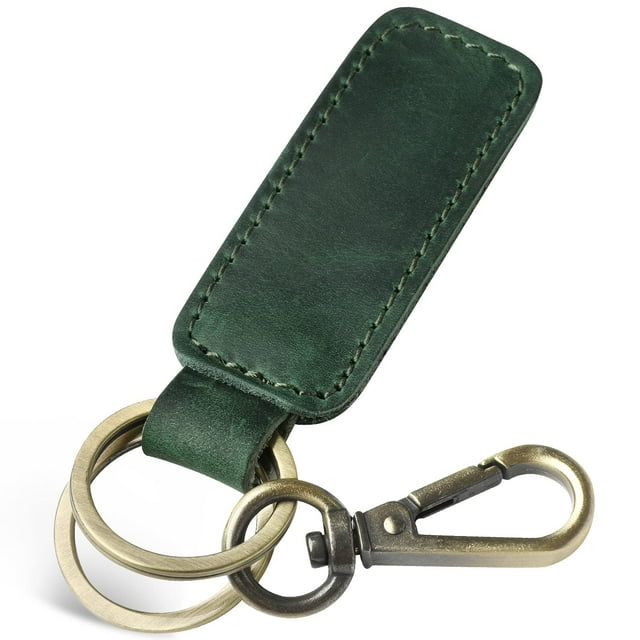 Genuine Leather Universal Car Keychain – Key Fob Holder Key Chain for Men & Women Durable Key Organizer