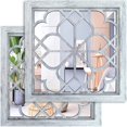 thumbnail image 1 of Espejo de pared Wocred Rustic Farmhouse blanco 30 x 30 cm (2 unidades), 1 of 7
