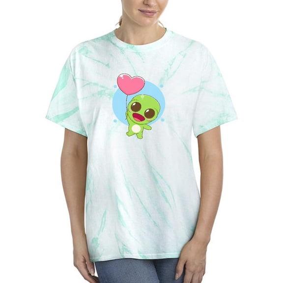 Kawaii Alien Heart Balloon Tie Dye Cyclone Women -Image by Shutterstock, Female x-Large