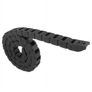 URBEST 10mm x 15mm Black Plastic Flexible Nested Semi Closed Drag Chain Cable Wire Carrier 1M for Electrical Machines