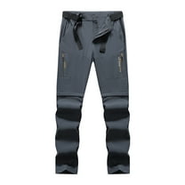 YLSDY Men's Convertible Hiking Pants, Quick Dry Outdoor Cargo Pants, Zip-Off to Shorts, Removable into Shorts via Zipper Dark Gray XXXXXL