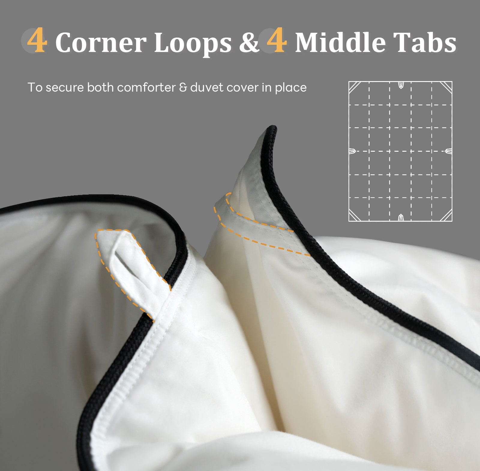 DOWNFORT Luxury High Fill Power Feather Down Comforter Twin Size, Fluffy Duvet Insert, Ultra Soft 100% Cotton Cover, All Season Hotel Comforter, 68"x90"