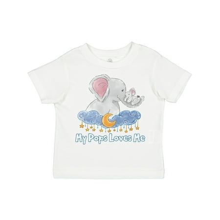 

Inktastic My Pops Loves Me Cute Elephants Clouds Moon and Stars Gift Toddler Boy or Toddler Girl T-Shirt