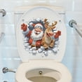 thumbnail image 6 of Christmas 3D Wall Stickers, Cartoon Cute Elk Santa Breaking Through Wall Design, Removable Window Clings, Holiday Party Home Decorations -1Pcs, 6 of 6