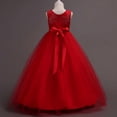 thumbnail image 6 of ATOGUTA Wedding Dresses for Girls Guest Red Sleeveless Tulle Long Formal Wedding Pageant Party Fancy Princess Ball Gown Dresses 5T-15, 6 of 6