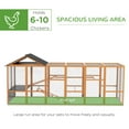 thumbnail image 3 of PawHut 49" Wooden Chicken Coop Run for 6-10 Chickens with Storage, 3 of 9