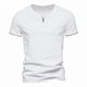 thumbnail image 1 of pstuiky camisetas para hombre, Camiseta de manga corta para hombre, color liso, con solapa y botones, a la moda ropa de hombre xxxl, 1 of 9