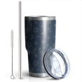 thumbnail image 2 of 30oz Dark Blue Star Moon Sun Pattern Tumblers Stainless Steel Tumbler with Lid and Straw,Vacuum Insulated Double Wall Travel Tumbler Cups Mug with Cleaning Brush for Coffee,Tea, 2 of 7