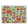 thumbnail image 2 of Groovy Cutting Board, Petals of Retro Colors Old Fashioned Style Revival Art, Decorative Tempered Glass Cutting and Serving Board, Large Size, Mint Green Orange Red, by Ambesonne, 2 of 3